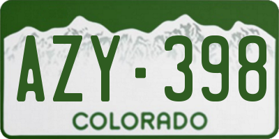 CO license plate AZY398