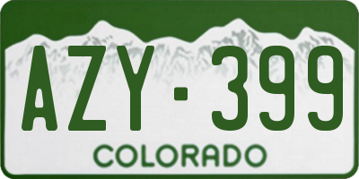 CO license plate AZY399