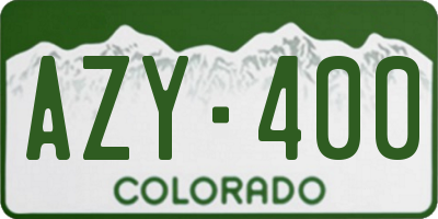 CO license plate AZY400