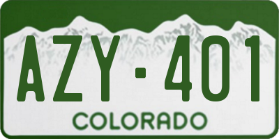 CO license plate AZY401