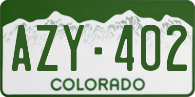 CO license plate AZY402