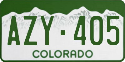 CO license plate AZY405