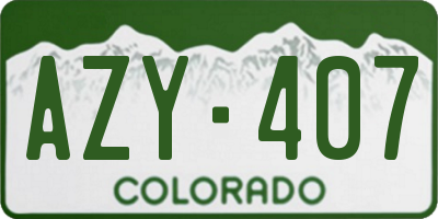 CO license plate AZY407