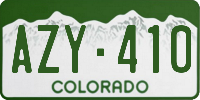 CO license plate AZY410