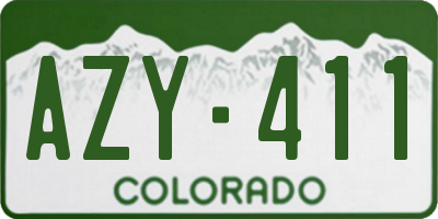 CO license plate AZY411