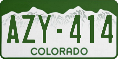 CO license plate AZY414