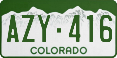 CO license plate AZY416