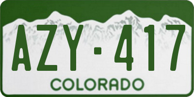 CO license plate AZY417