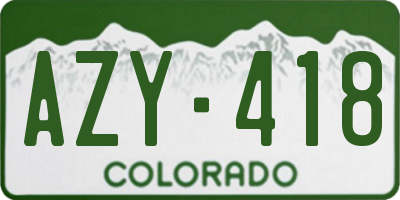 CO license plate AZY418