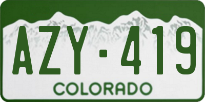 CO license plate AZY419