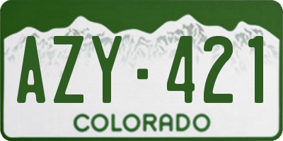 CO license plate AZY421