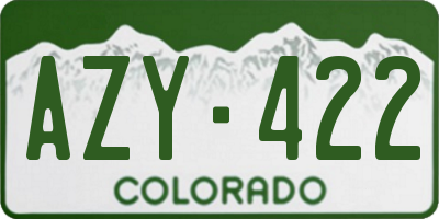 CO license plate AZY422