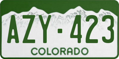 CO license plate AZY423