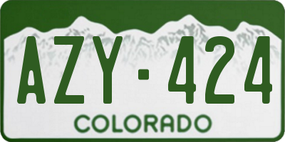 CO license plate AZY424