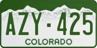 CO license plate AZY425