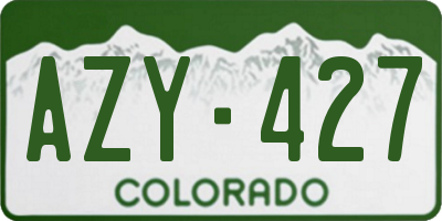 CO license plate AZY427