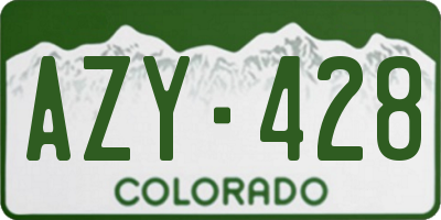 CO license plate AZY428