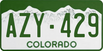 CO license plate AZY429