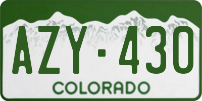 CO license plate AZY430