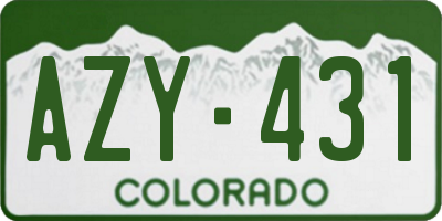 CO license plate AZY431