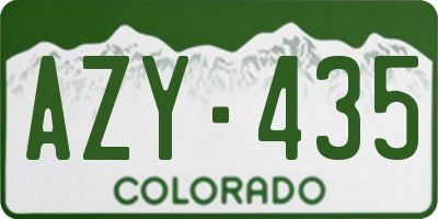 CO license plate AZY435