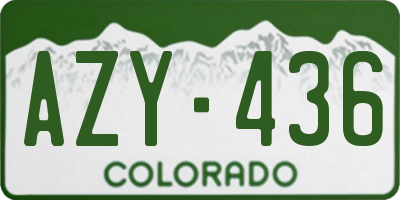 CO license plate AZY436