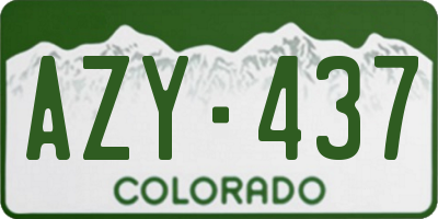 CO license plate AZY437