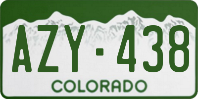 CO license plate AZY438