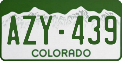 CO license plate AZY439