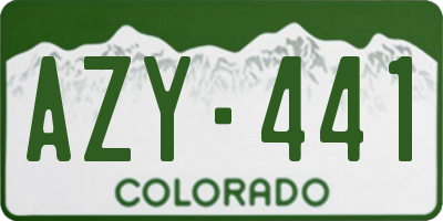 CO license plate AZY441