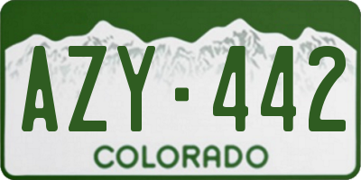 CO license plate AZY442