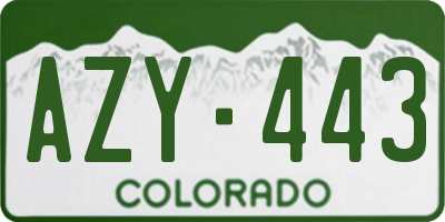 CO license plate AZY443