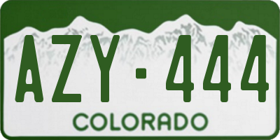 CO license plate AZY444