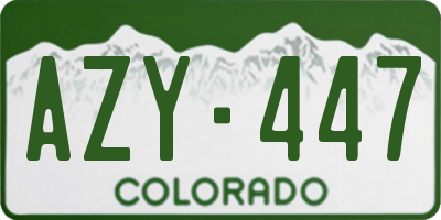 CO license plate AZY447