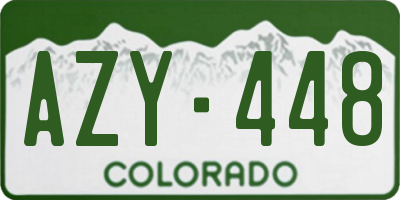 CO license plate AZY448