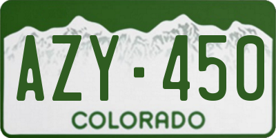 CO license plate AZY450