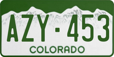 CO license plate AZY453