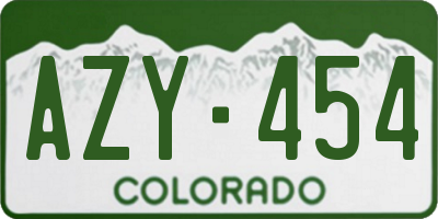 CO license plate AZY454