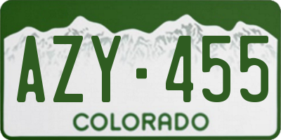 CO license plate AZY455