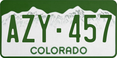 CO license plate AZY457