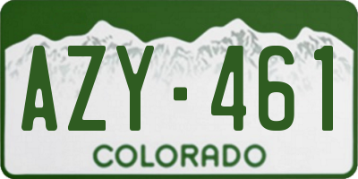 CO license plate AZY461