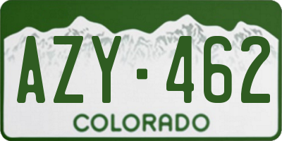 CO license plate AZY462