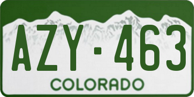 CO license plate AZY463