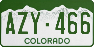 CO license plate AZY466