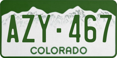 CO license plate AZY467