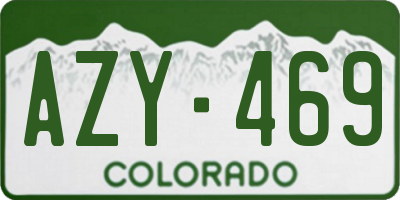 CO license plate AZY469