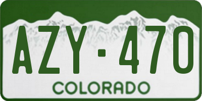 CO license plate AZY470