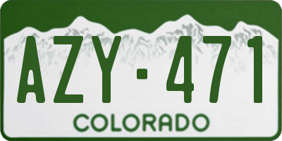 CO license plate AZY471