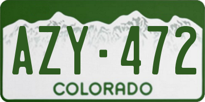 CO license plate AZY472