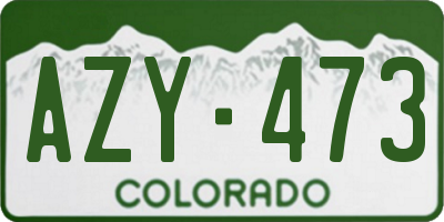 CO license plate AZY473